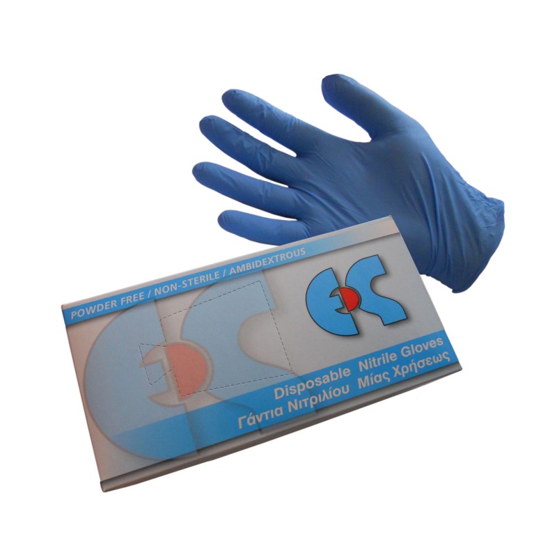 Γάντια εργασίας νιτριλίου μίας χρήσης μπλε ERGOGLOVES 